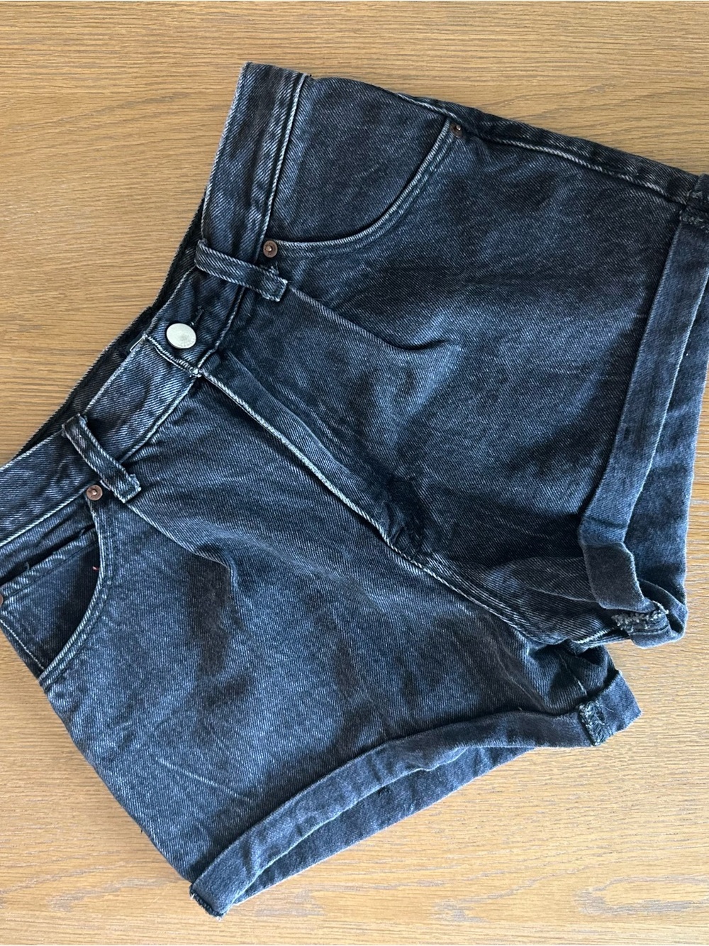 Abercrombie & Fitch Women's Black Denim High-Rise Shorts